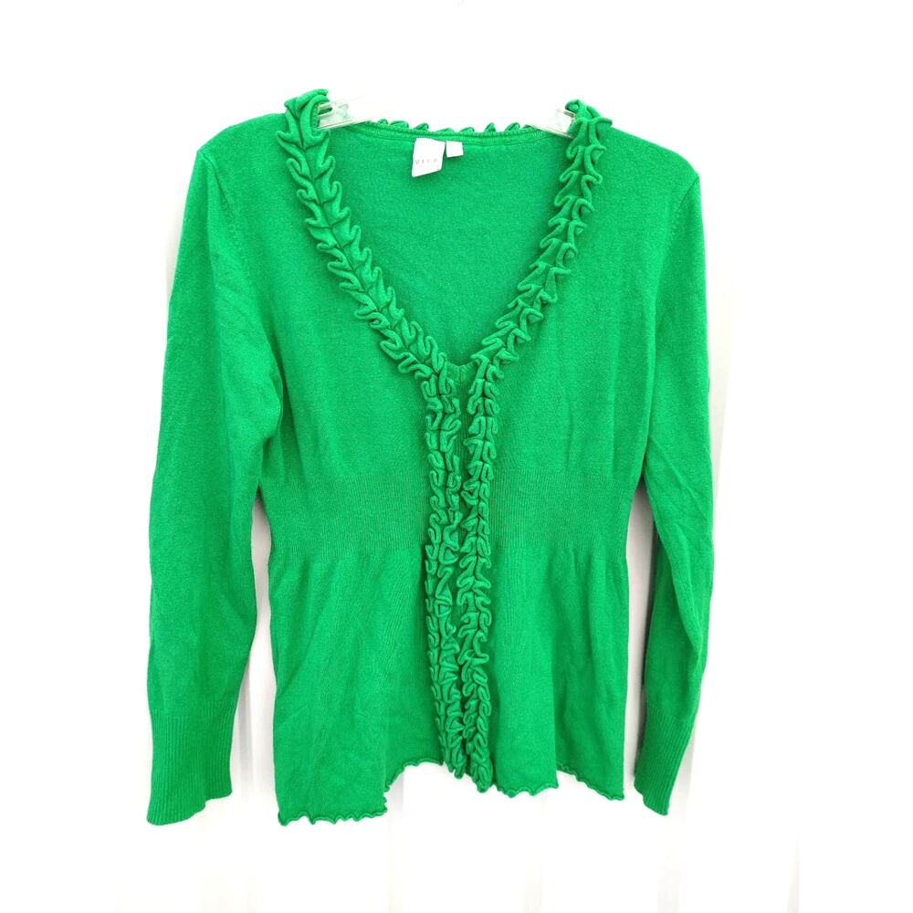 VILA Milano Vneck Sweater Pullover Green Large